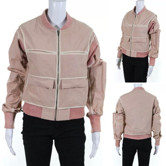 Jill Stuart  Pink Bomber Jacket Small - Picture 2 of 9